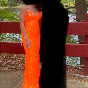 Vibrant Orange Evening Gown